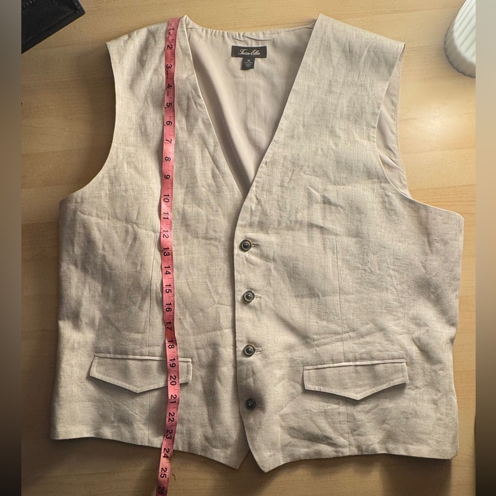 Tasso Elba Men’s 100% Linen Vest/ Waistcoat Sz XL